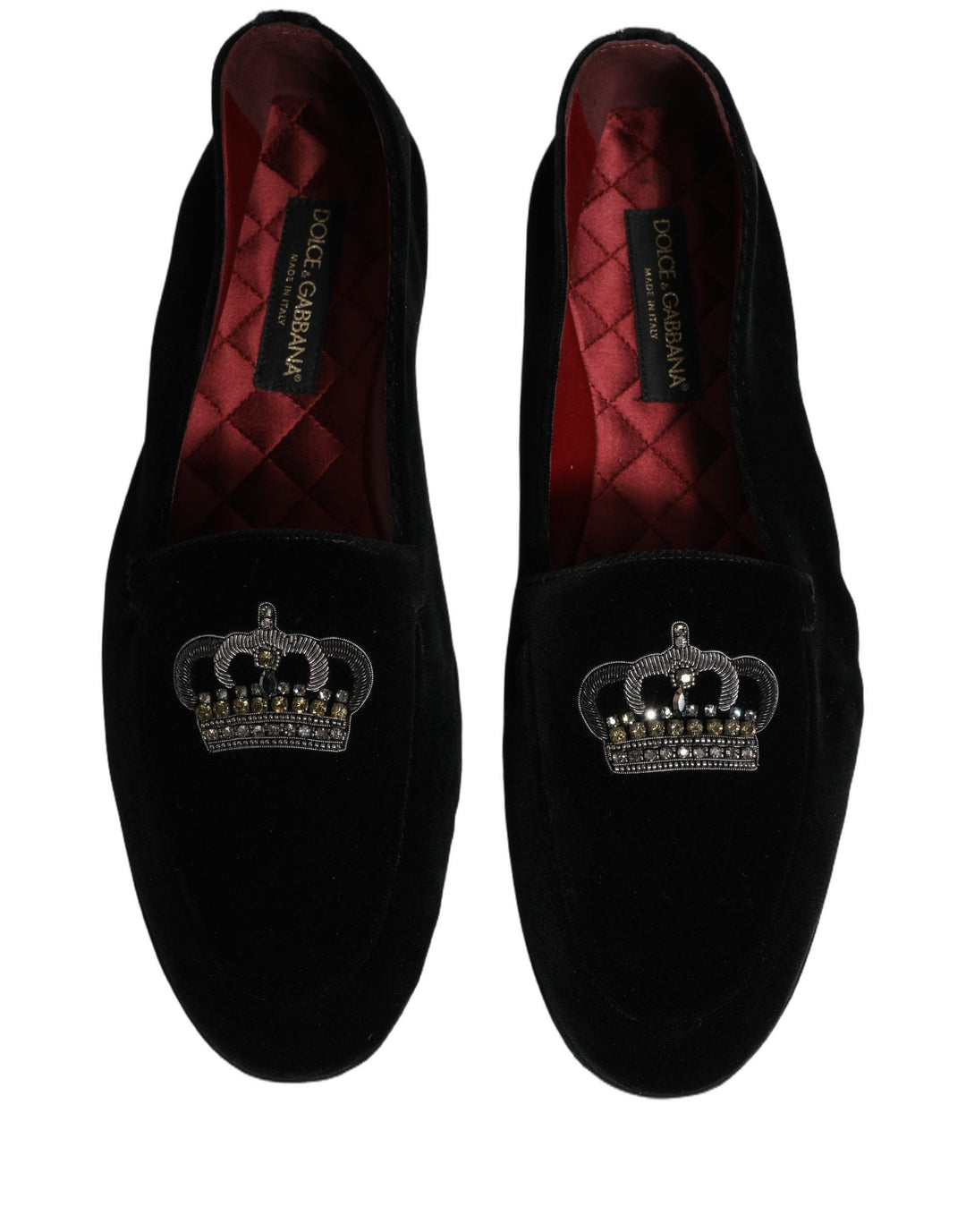 Men’s Dolce &amp; Gabbana Black Crown Embellished Dress Loafers Shoes