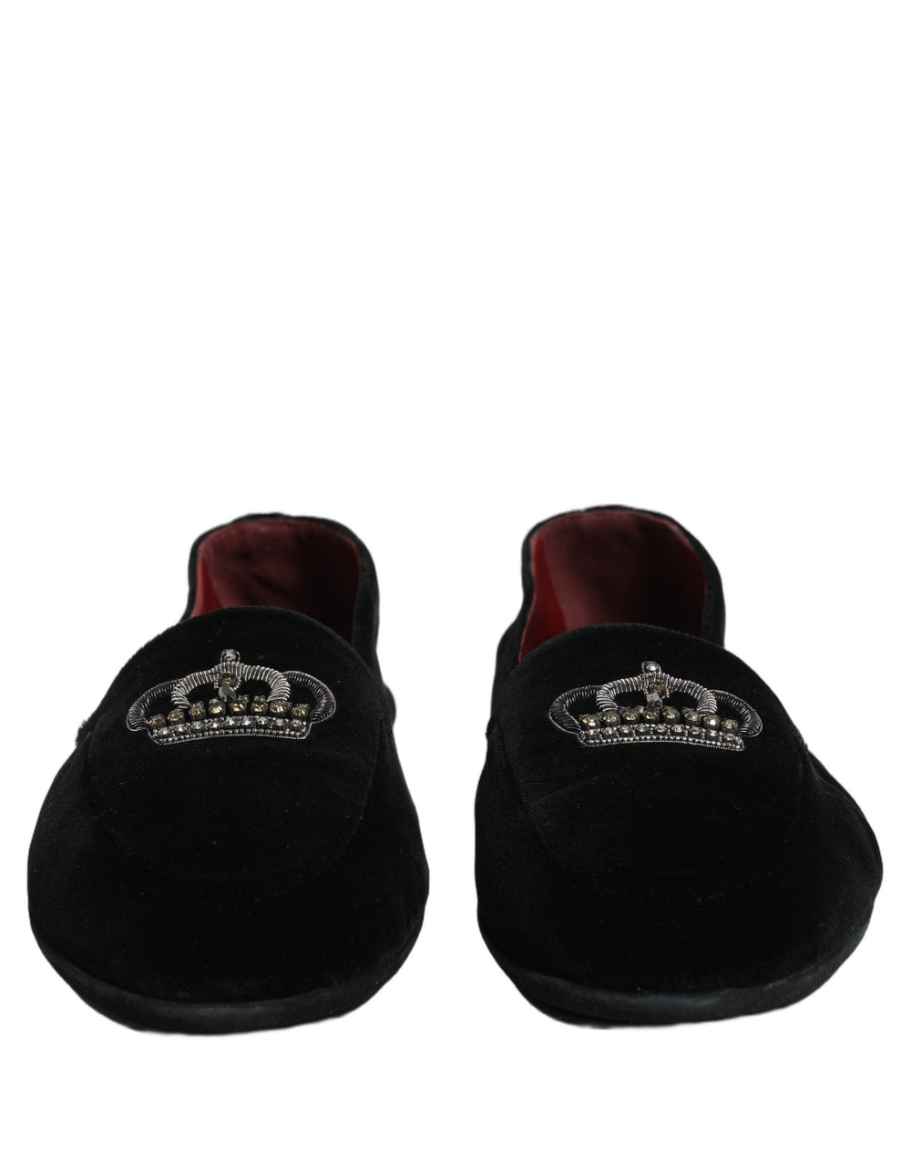 Men’s Dolce & Gabbana Black Crown Embellished Dress Loafers Shoes