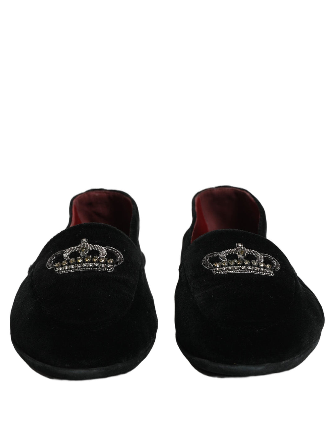 Men’s Dolce &amp; Gabbana Black Crown Embellished Dress Loafers Shoes