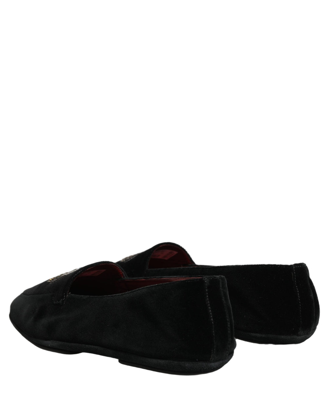 Men’s Dolce &amp; Gabbana Black Crown Embellished Dress Loafers Shoes