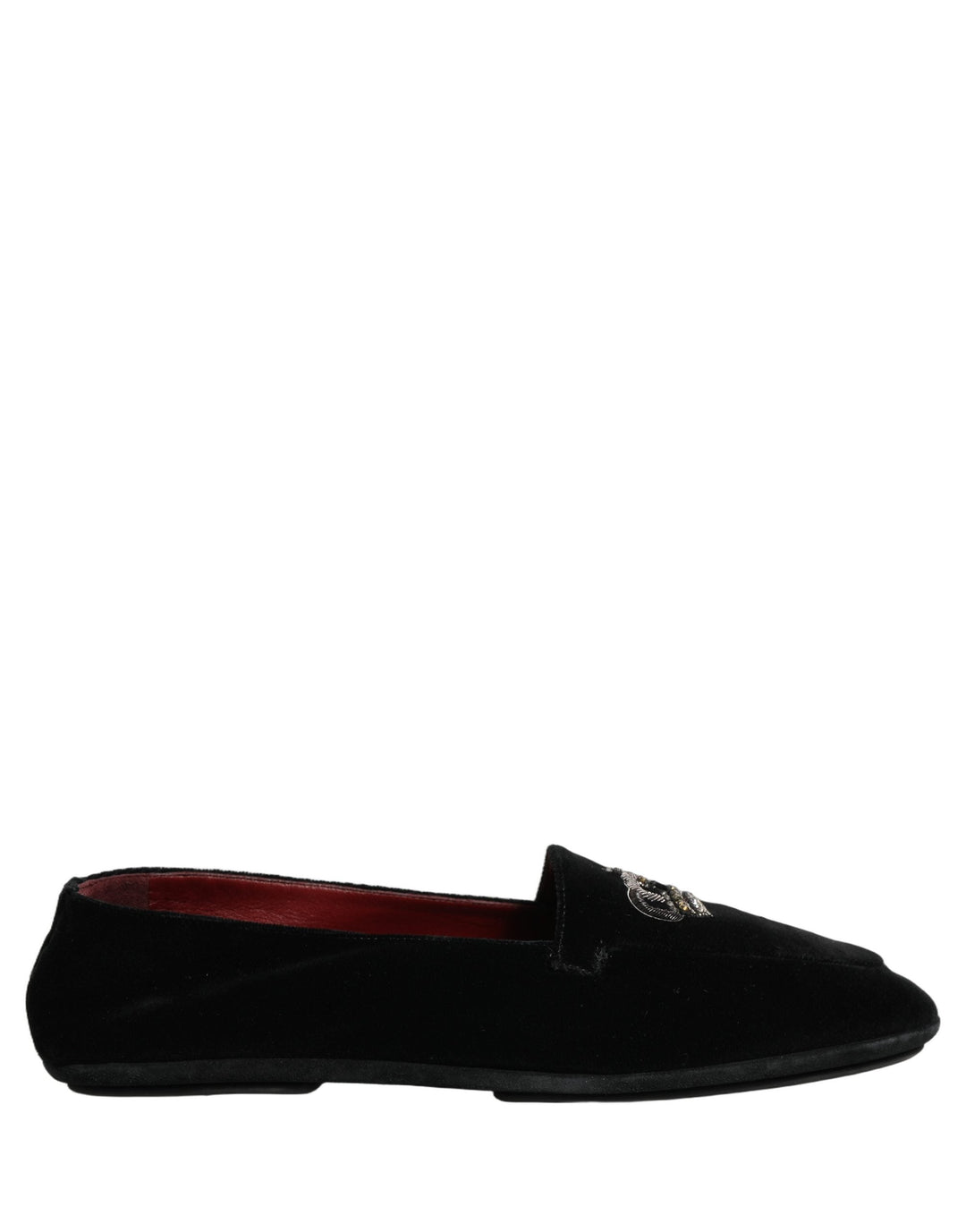 Men’s Dolce &amp; Gabbana Black Crown Embellished Dress Loafers Shoes
