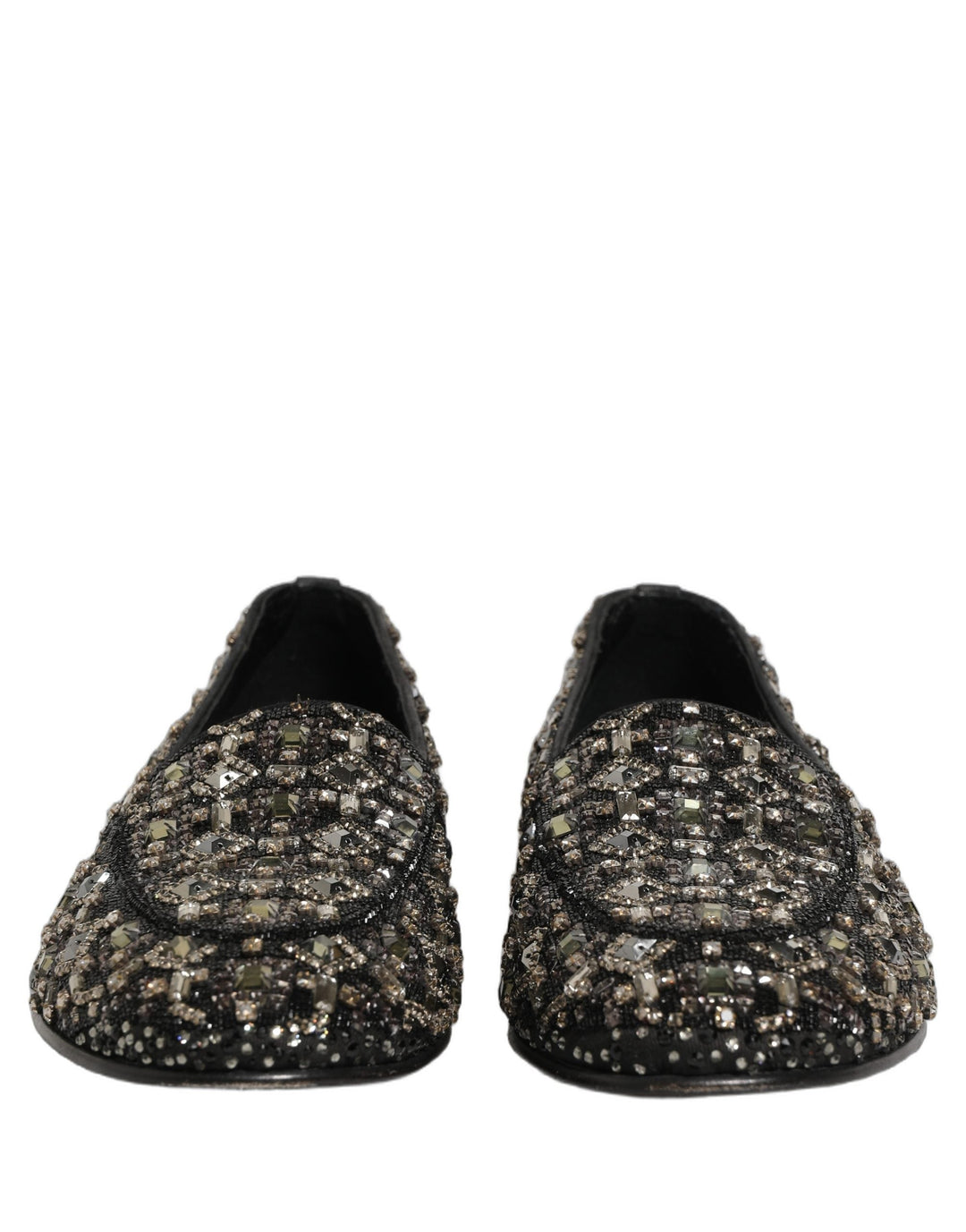 Men’s Dolce &amp; Gabbana Black Crystal Embellished Dress Loafers Shoes