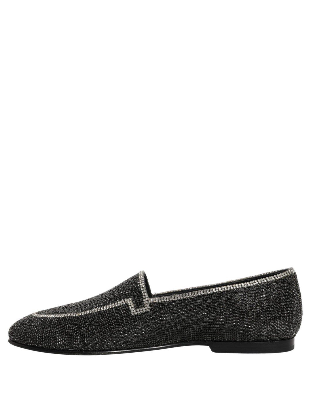 Men’s Dolce &amp; Gabbana Black Crystal Embellished Men Loafers Shoes