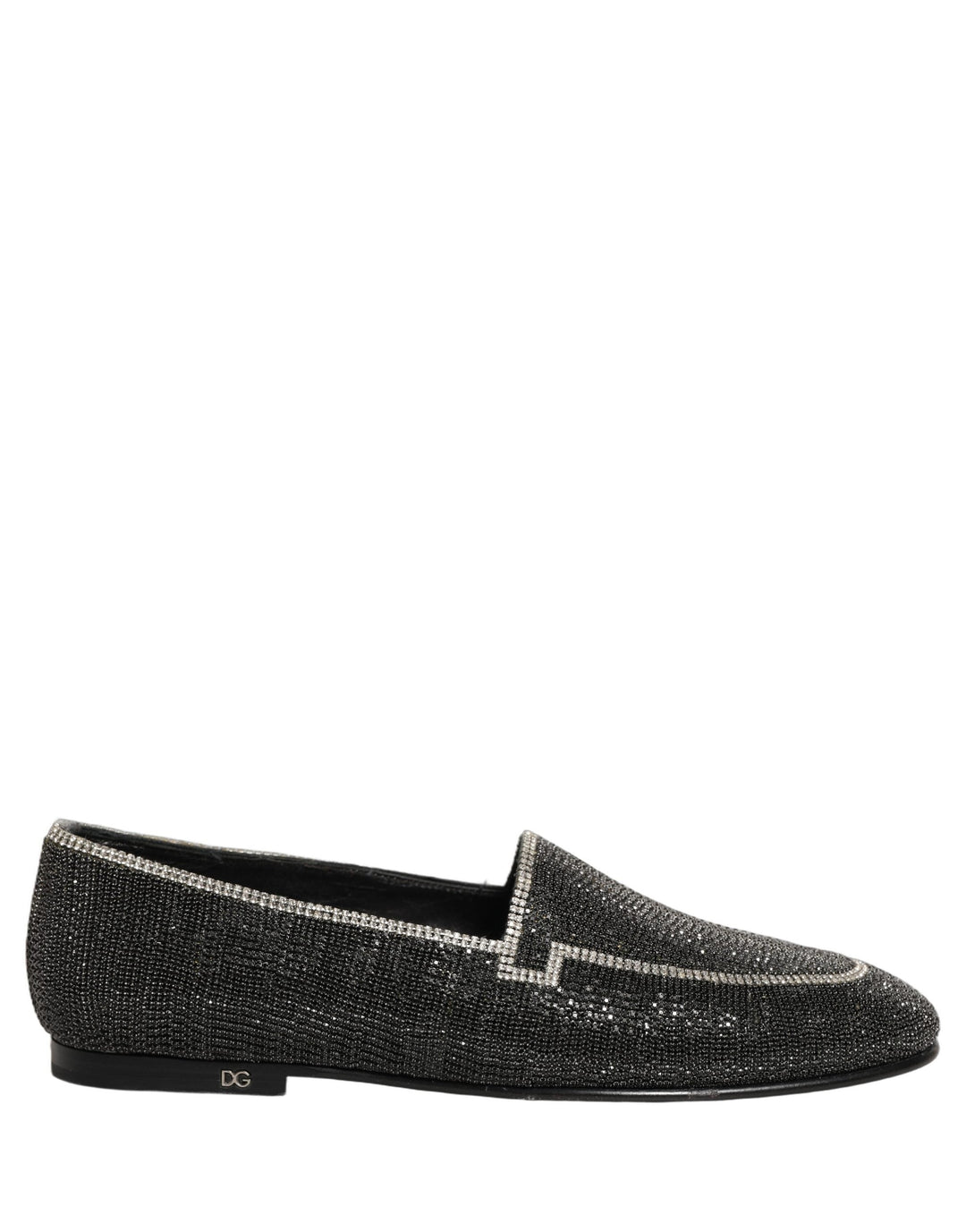 Men’s Dolce &amp; Gabbana Black Crystal Embellished Men Loafers Shoes