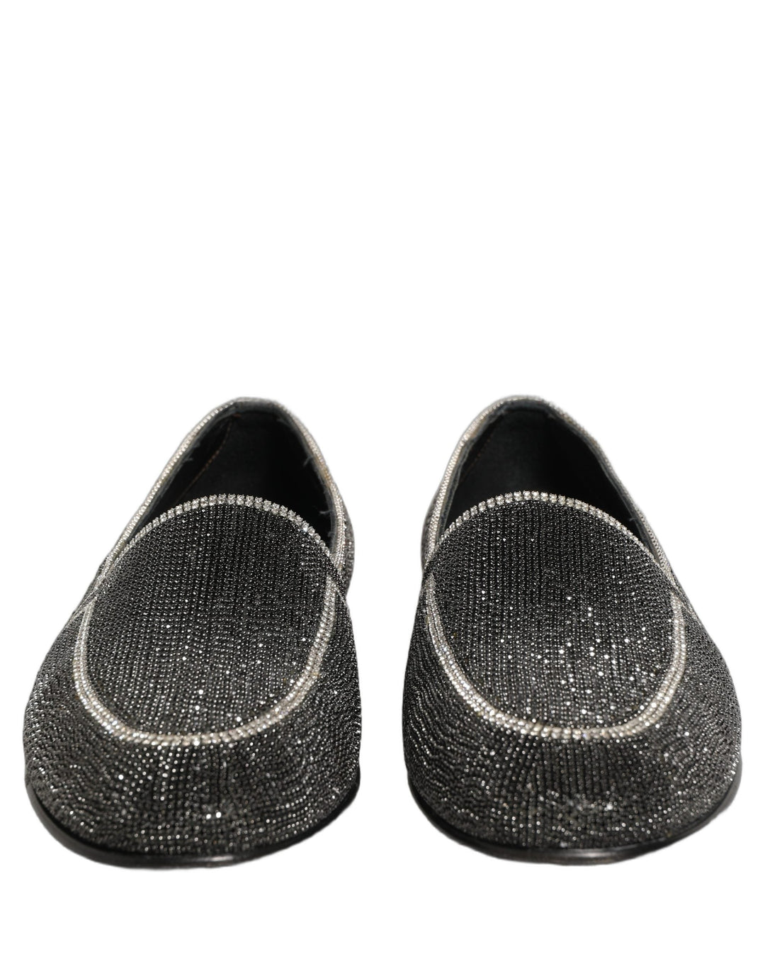 Men’s Dolce &amp; Gabbana Black Crystal Embellished Men Loafers Shoes
