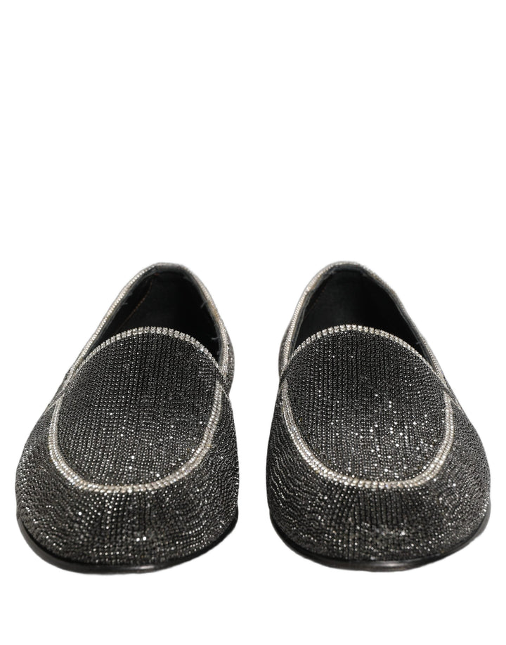 Men’s Dolce &amp; Gabbana Black Crystal Embellished Men Loafers Shoes