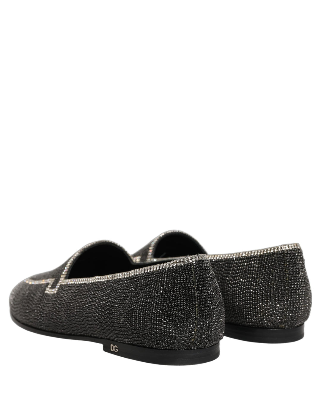 Men’s Dolce &amp; Gabbana Black Crystal Embellished Men Loafers Shoes