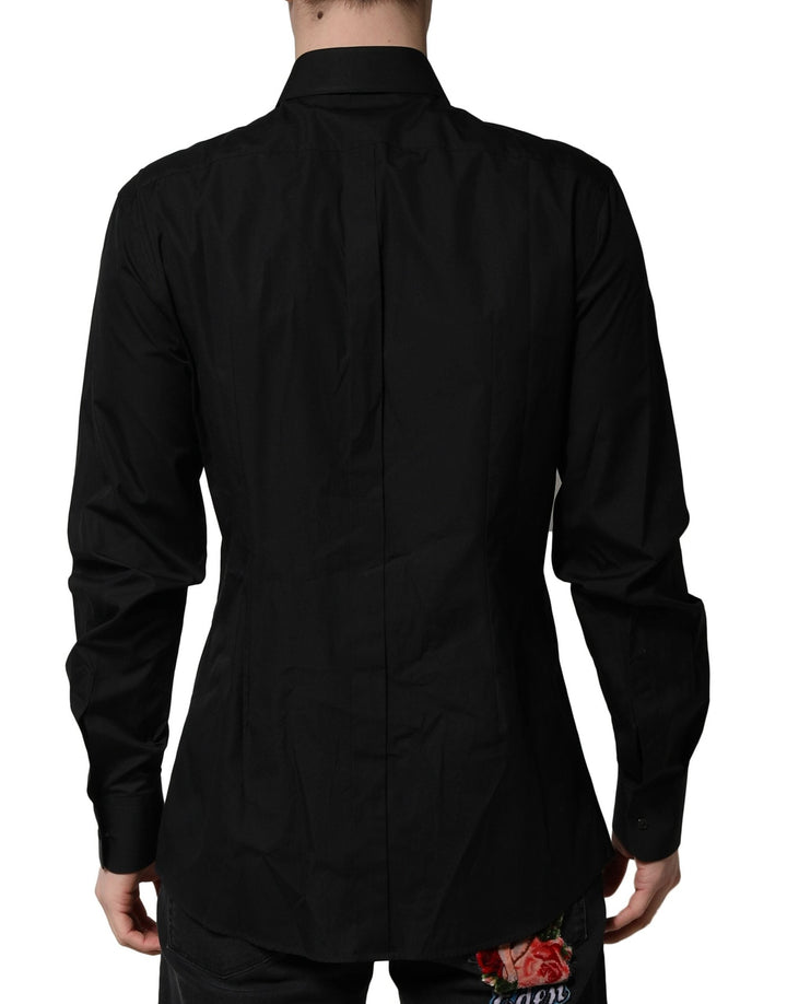 Men’s Dolce &amp; Gabbana Black Crystal Gold Formal Men Dress Shirt