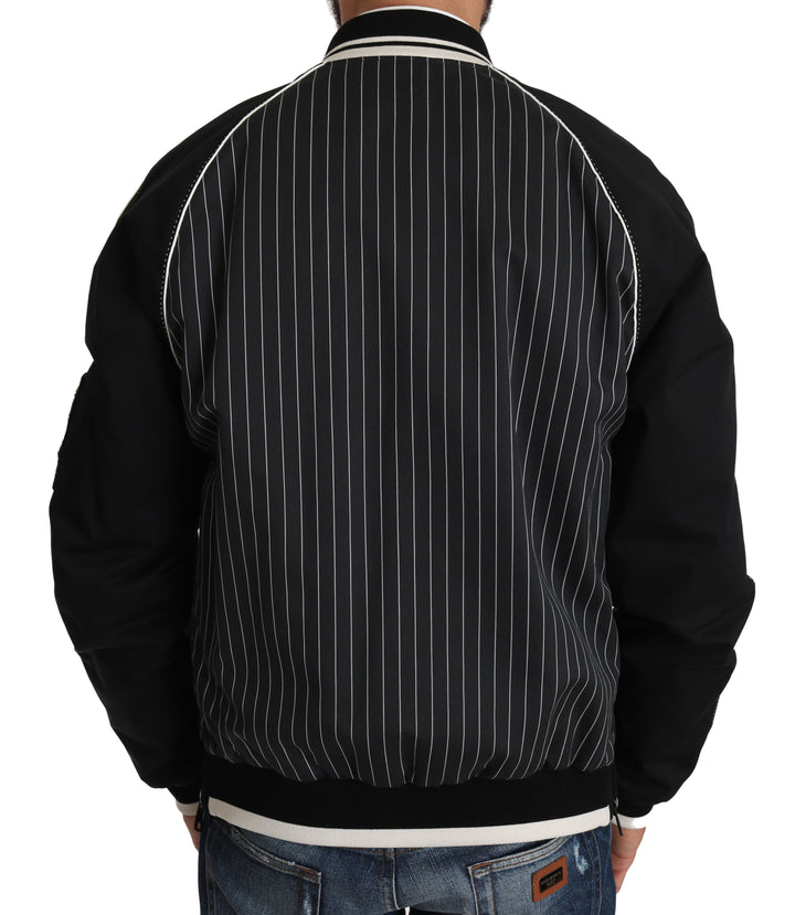 Men’s Dolce &amp; Gabbana Black Dd58 Sg62 Sequined Beaded Jacket