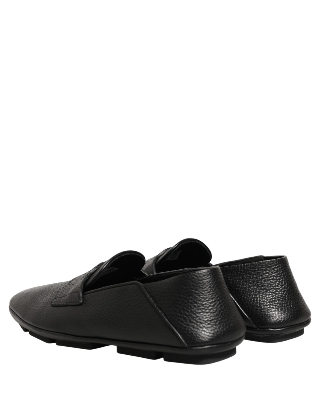 Men’s Dolce &amp; Gabbana Black Deerskin Leather Driver Loafers Shoes