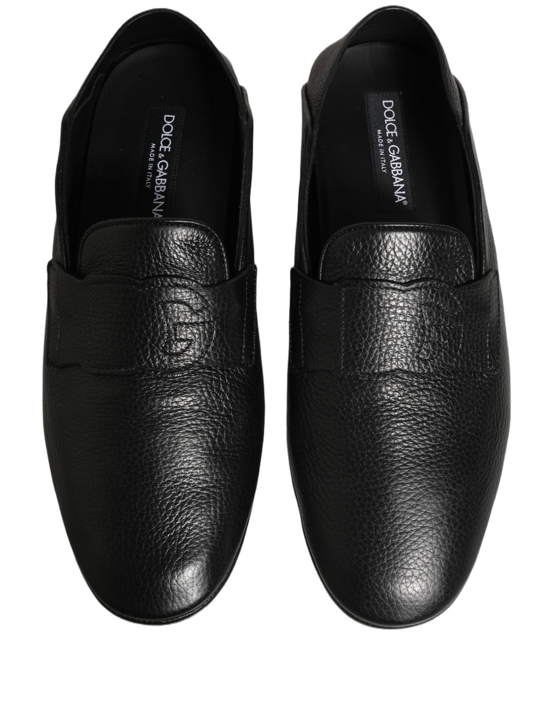 Men’s Dolce &amp; Gabbana Black Deerskin Leather Driver Loafers Shoes