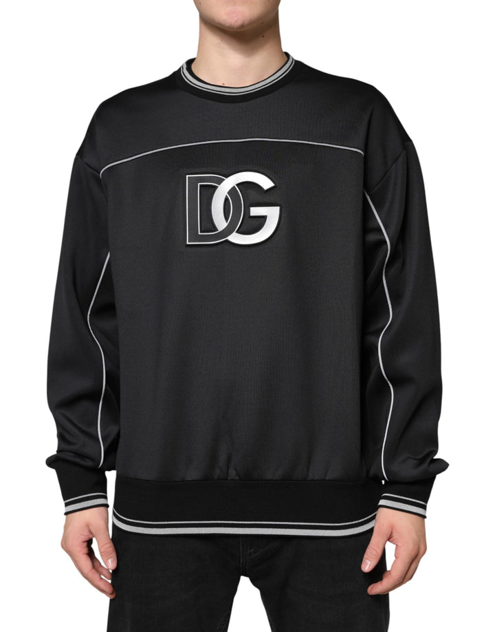Men’s Dolce &amp; Gabbana Black Dg Logo Crew Neck Sweatshirt Sweater