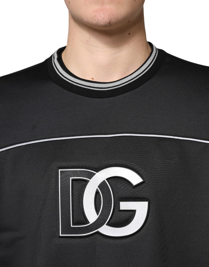 Men’s Dolce &amp; Gabbana Black Dg Logo Crew Neck Sweatshirt Sweater