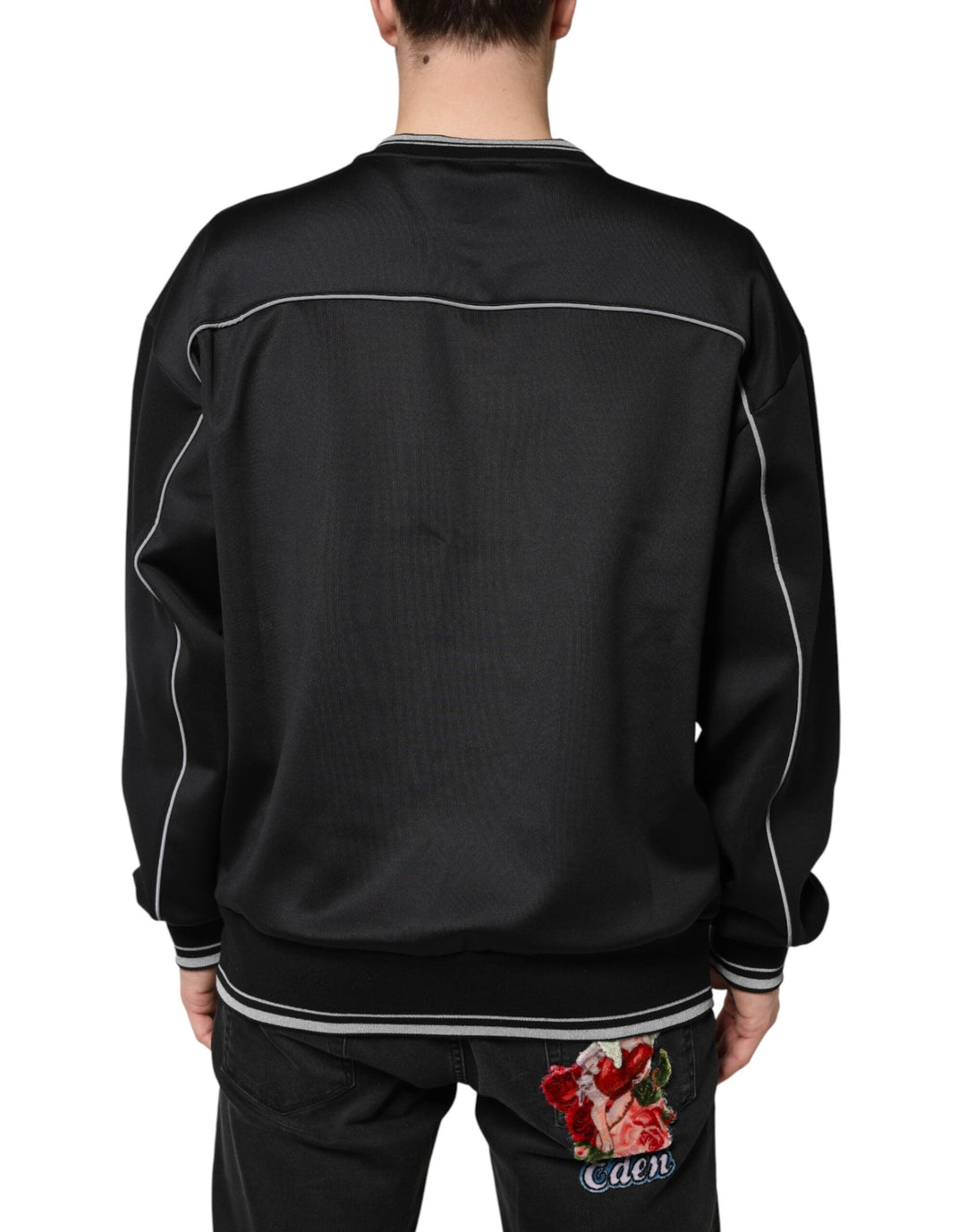 Men’s Dolce &amp; Gabbana Black Dg Logo Crew Neck Sweatshirt Sweater