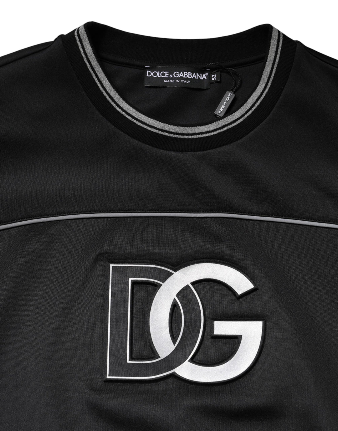 Men’s Dolce &amp; Gabbana Black Dg Logo Crew Neck Sweatshirt Sweater