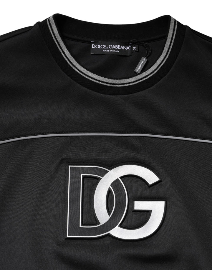 Men’s Dolce &amp; Gabbana Black Dg Logo Crew Neck Sweatshirt Sweater