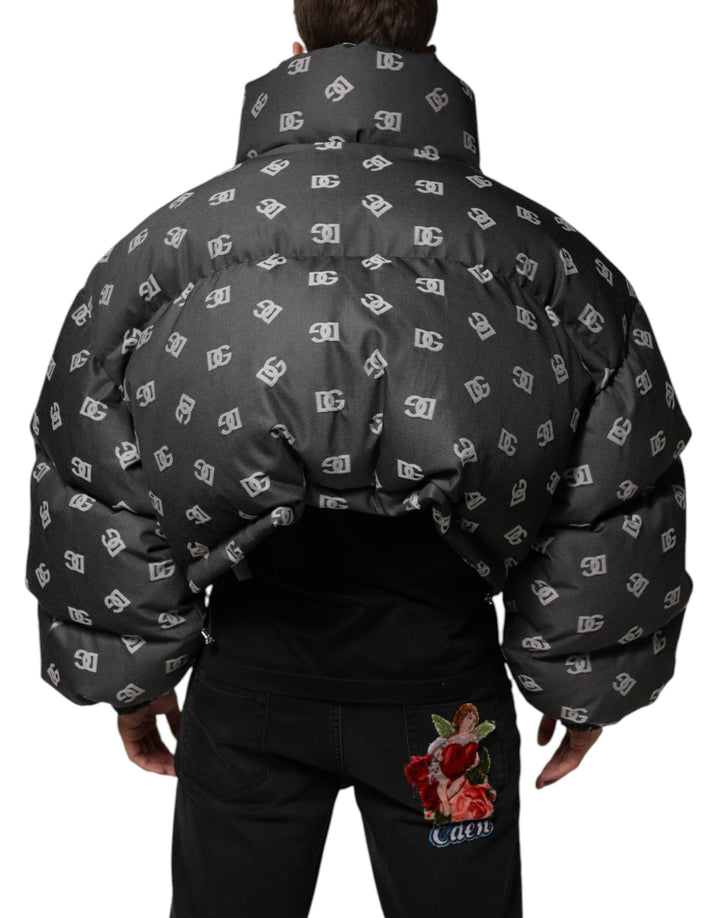 Men’s Dolce &amp; Gabbana Black Dg Monogram Full Zip Puffer Men Jacket