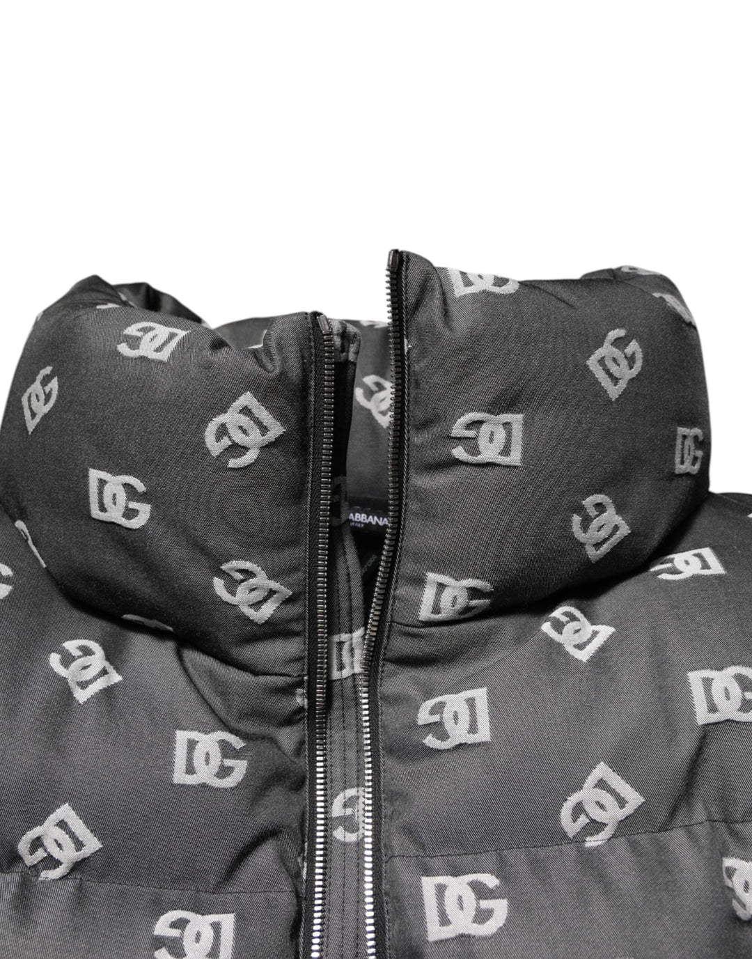 Men’s Dolce &amp; Gabbana Black Dg Monogram Full Zip Puffer Men Jacket