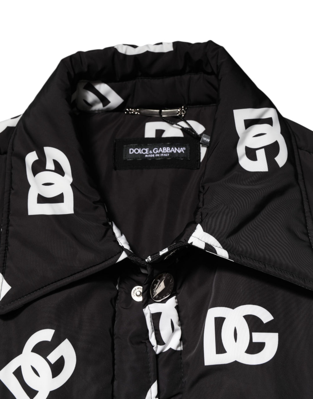 Men’s Dolce &amp; Gabbana Black Dg Monogram Nylon Windbreaker Jacket