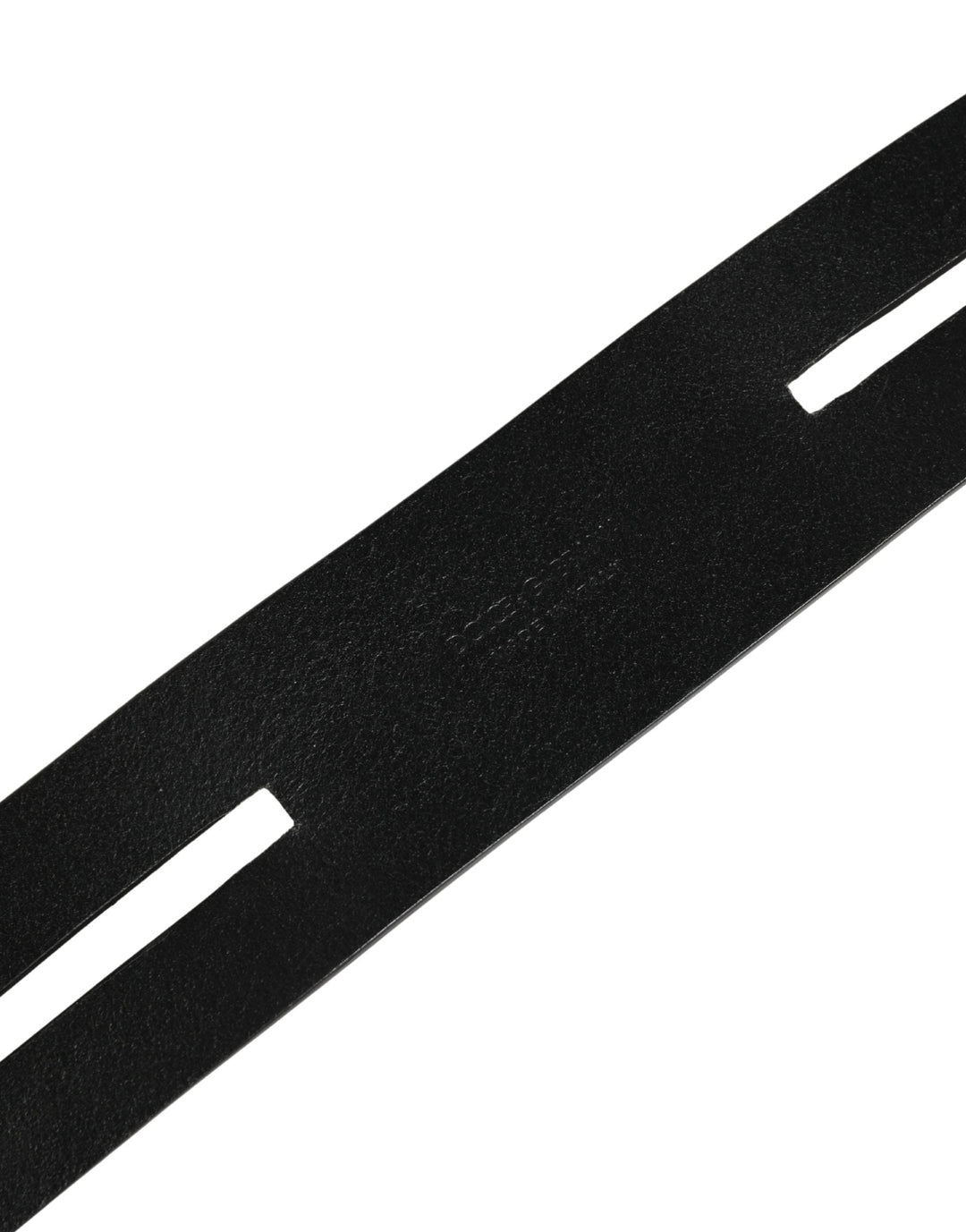 Dolce &amp; Gabbana Black Double Strap Leather Silver Buckle Belt