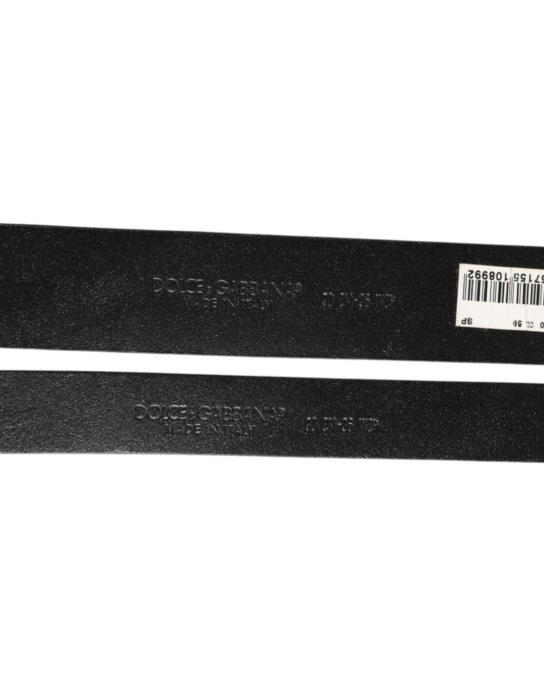 Dolce &amp; Gabbana Black Double Strap Leather Silver Buckle Belt