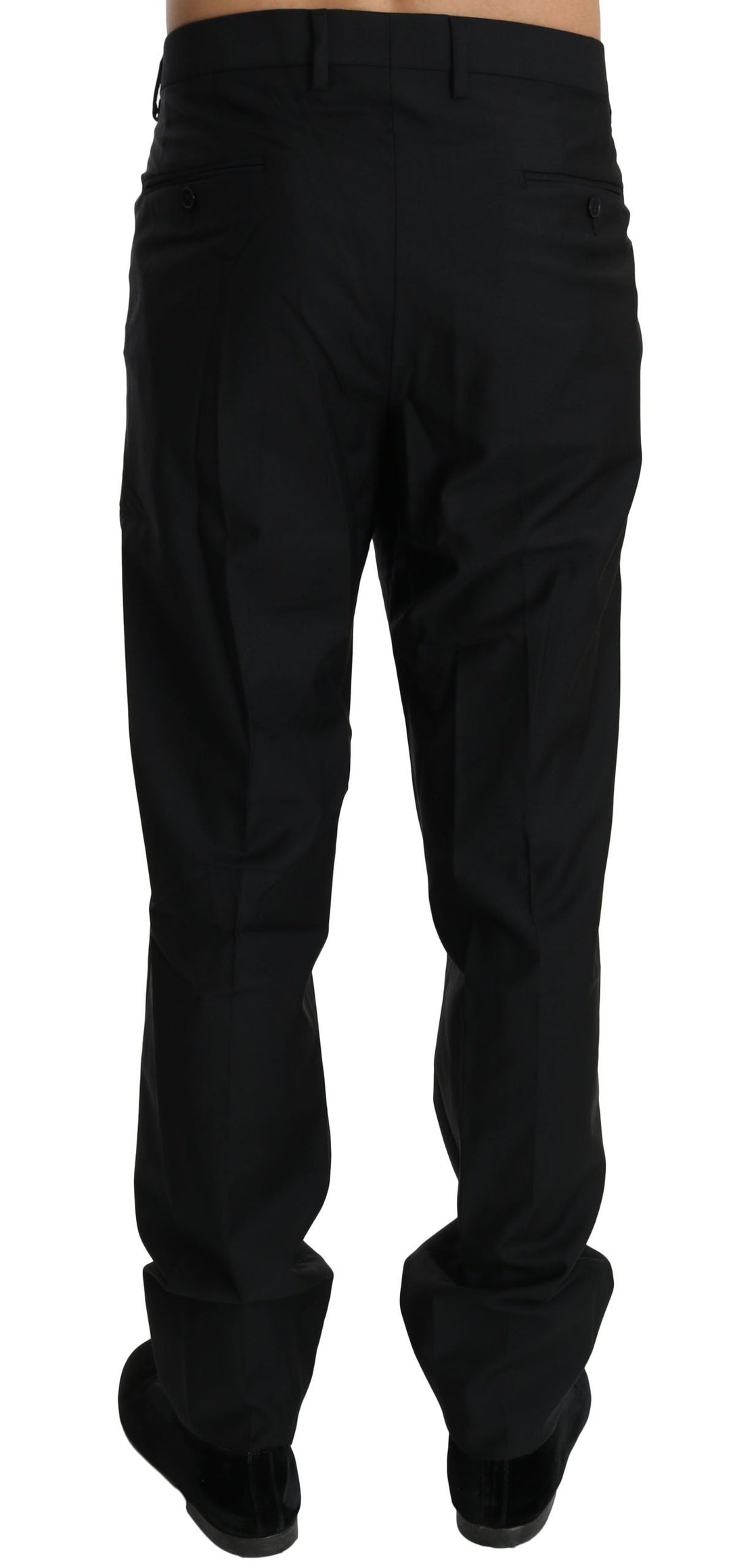 Men’s Dolce &amp; Gabbana Black Dress Formal Trouser Men Wool Pants