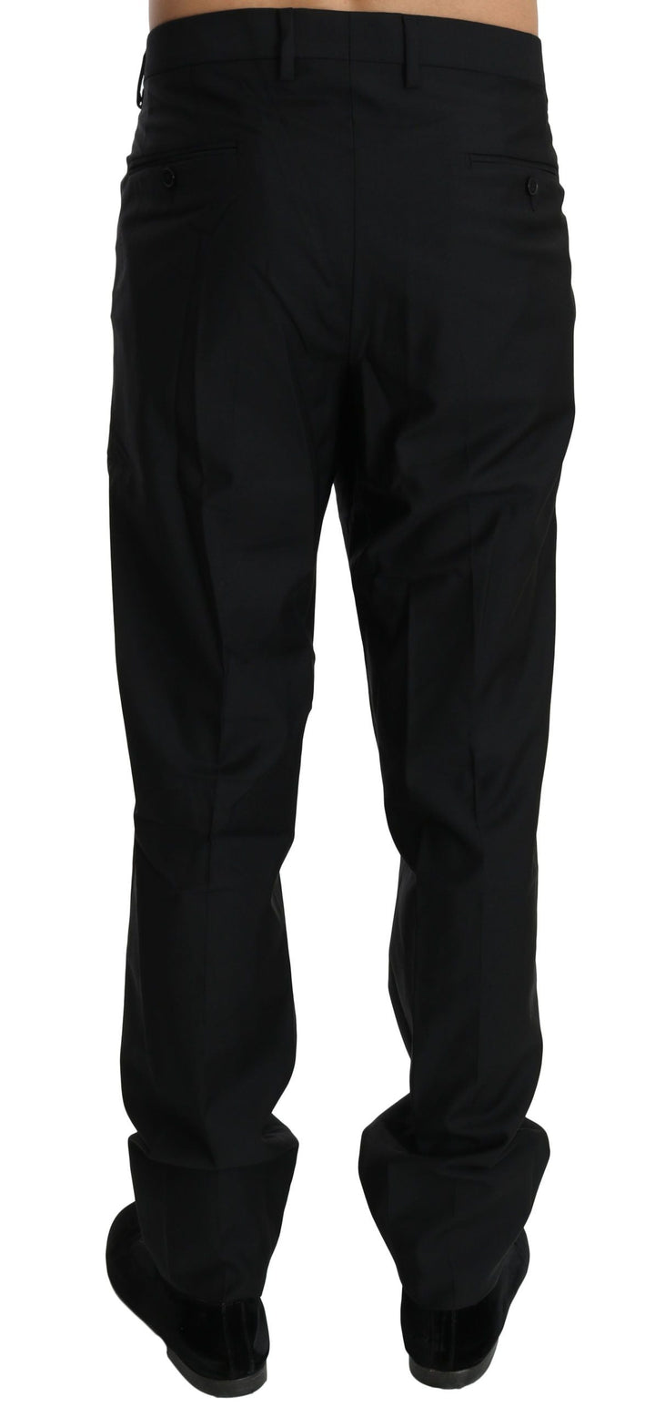 Men’s Dolce &amp; Gabbana Black Dress Formal Trouser Men Wool Pants