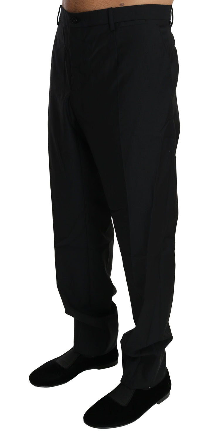 Men’s Dolce &amp; Gabbana Black Dress Formal Trouser Men Wool Pants