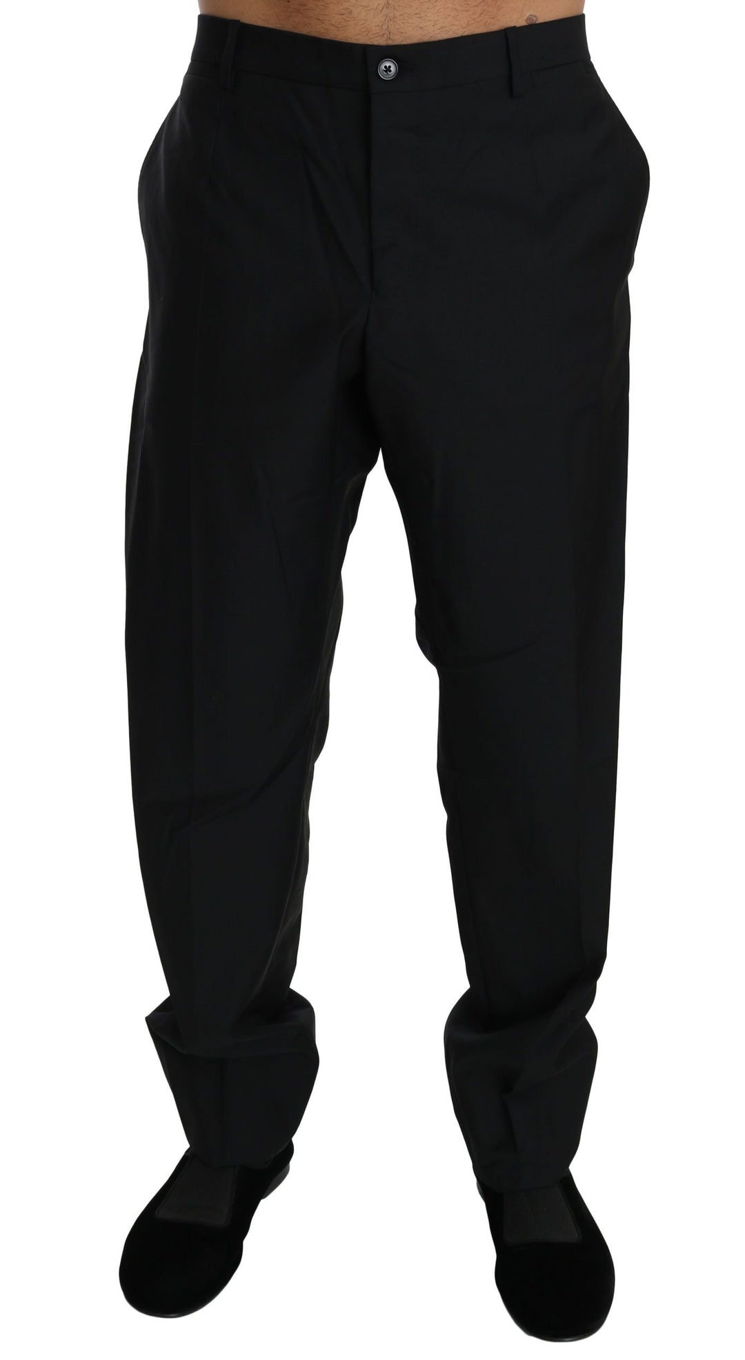 Men’s Dolce &amp; Gabbana Black Dress Formal Trouser Men Wool Pants