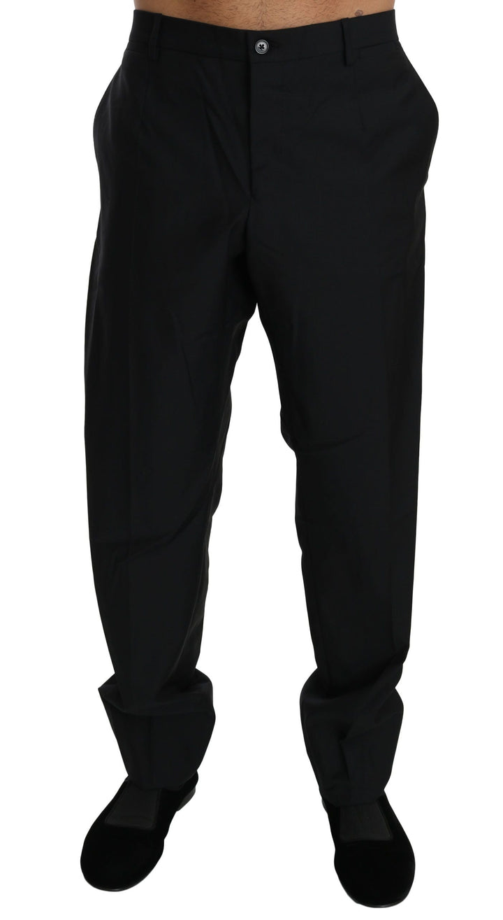 Men’s Dolce &amp; Gabbana Black Dress Formal Trouser Men Wool Pants