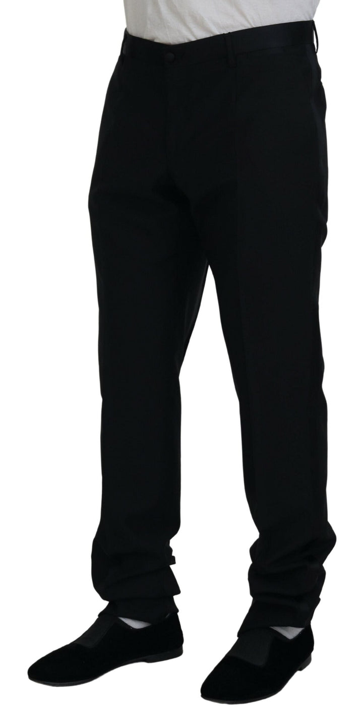Men’s Dolce &amp; Gabbana Black Dress Wool Silk Trouser Pants