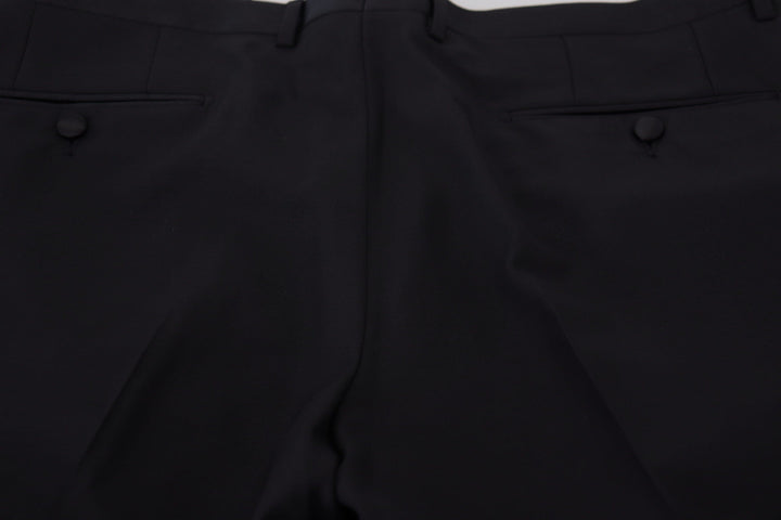 Men’s Dolce &amp; Gabbana Black Dress Wool Silk Trouser Pants