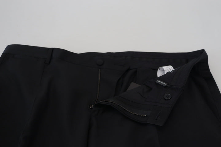 Men’s Dolce &amp; Gabbana Black Dress Wool Silk Trouser Pants