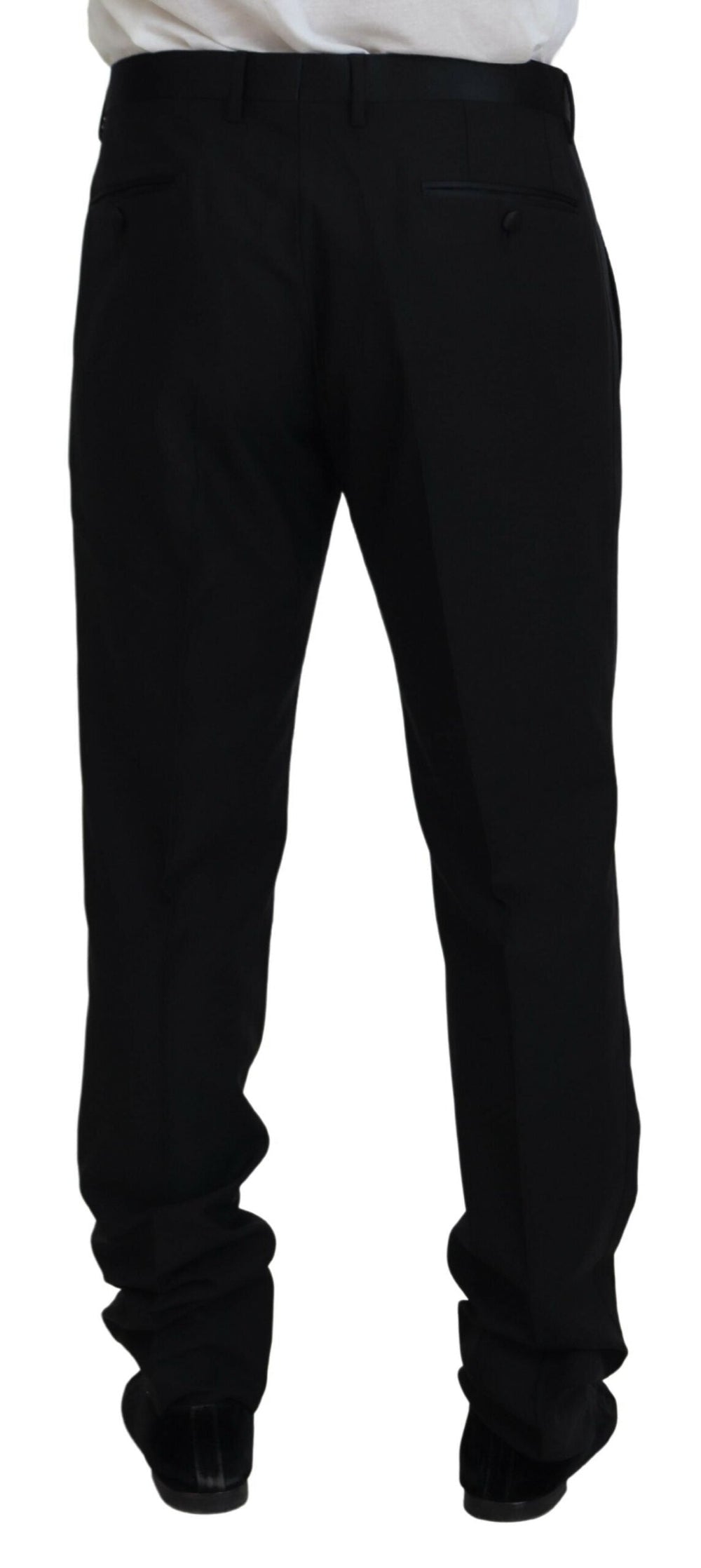 Men’s Dolce & Gabbana Black Dress Wool Silk Trouser Pants