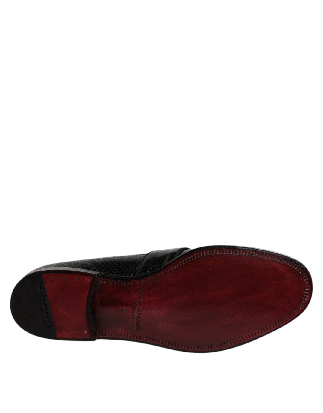 Men’s Dolce &amp; Gabbana Black Exotic Leather Dg Logo Loafers Formal Dress Shoes