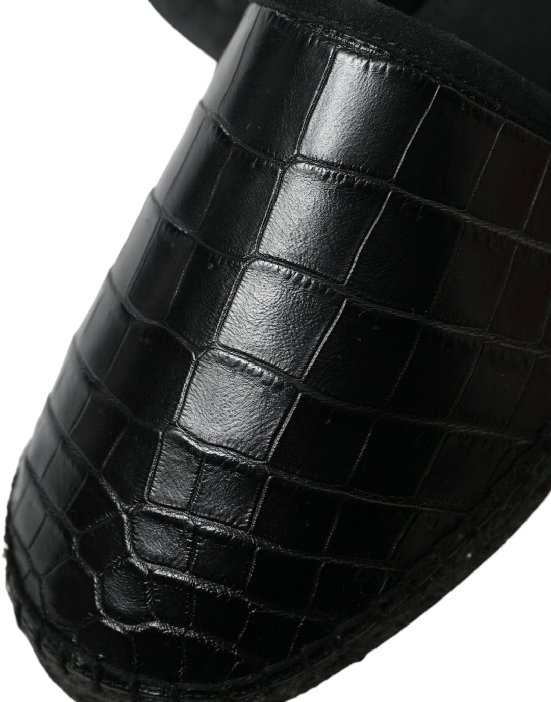 Men’s Dolce &amp; Gabbana Black Exotic Leather Espadrilles Slip on Shoes