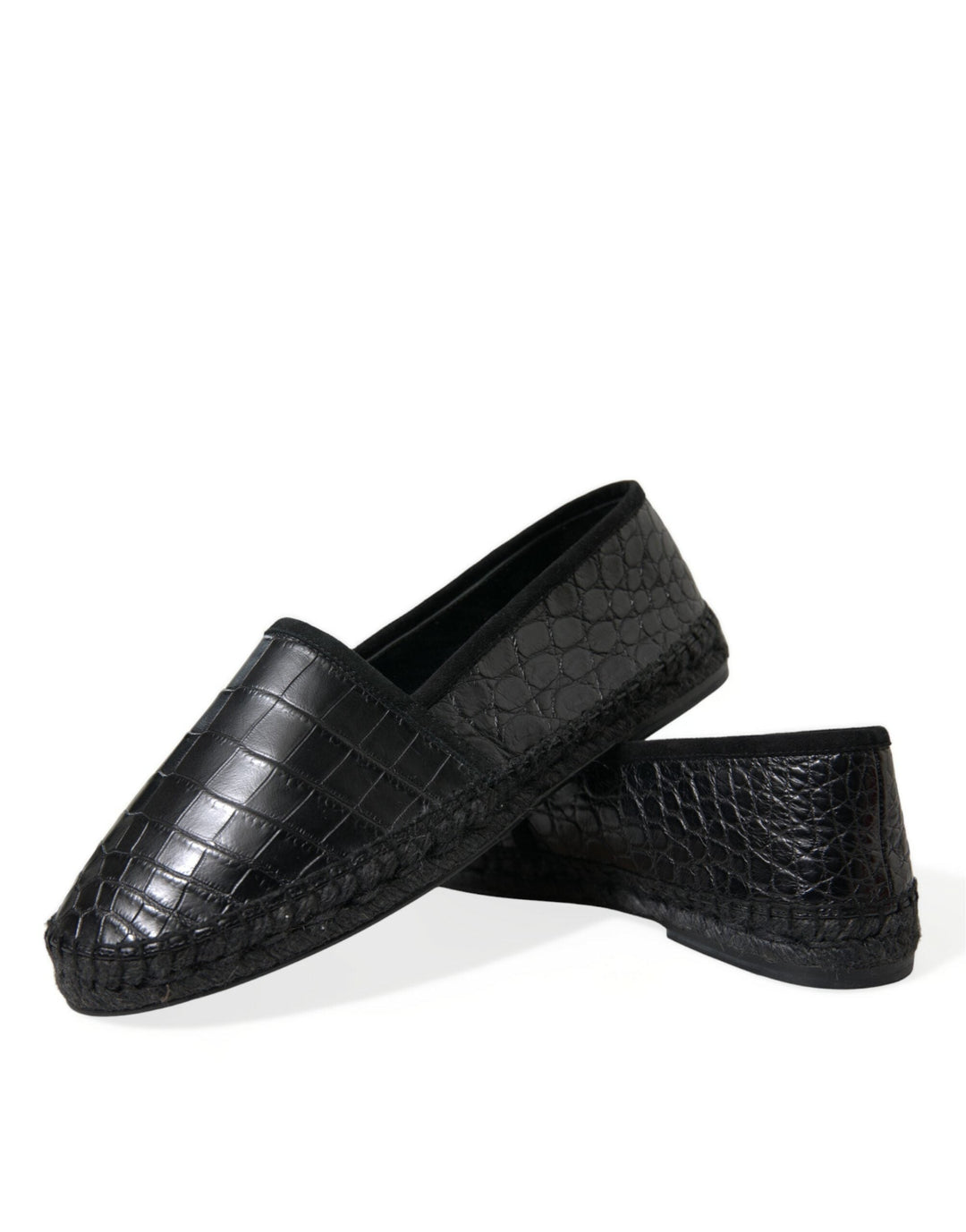 Men’s Dolce &amp; Gabbana Black Exotic Leather Espadrilles Slip on Shoes