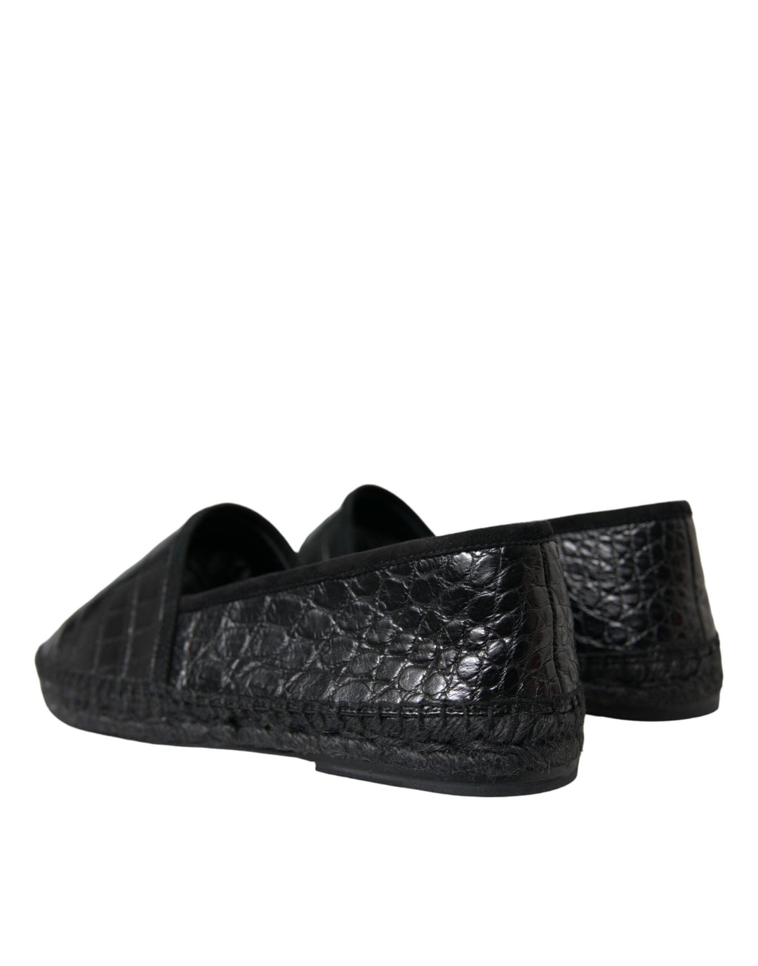 Men’s Dolce &amp; Gabbana Black Exotic Leather Espadrilles Slip on Shoes