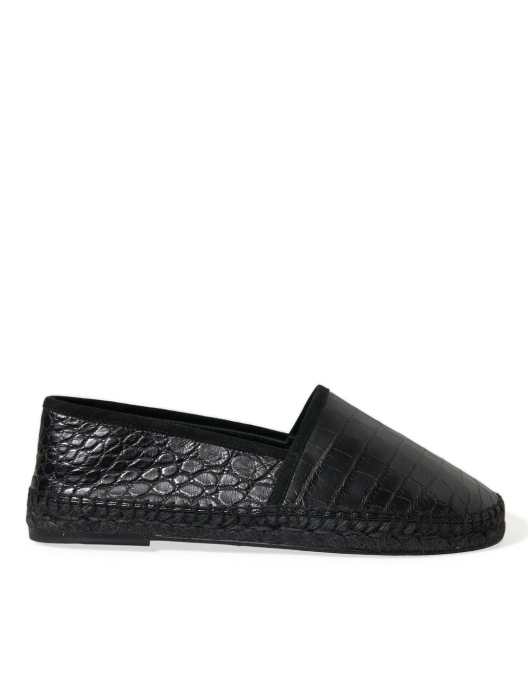 Men’s Dolce &amp; Gabbana Black Exotic Leather Espadrilles Slip on Shoes