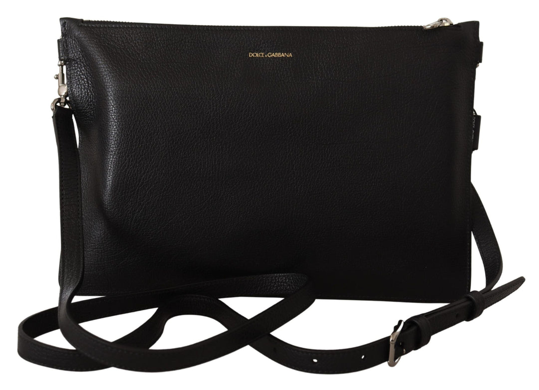 Men’s Dolce &amp; Gabbana Black Exotic Leather Shoulder Sling Alta Sartoria Bag