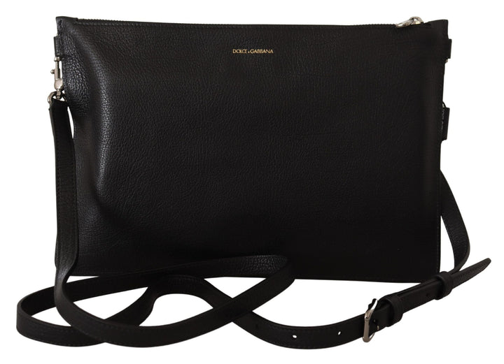 Men’s Dolce &amp; Gabbana Black Exotic Leather Shoulder Sling Alta Sartoria Bag