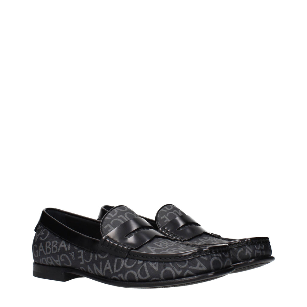 Men’s Dolce & Gabbana Black Fabric Slip-on Loafers