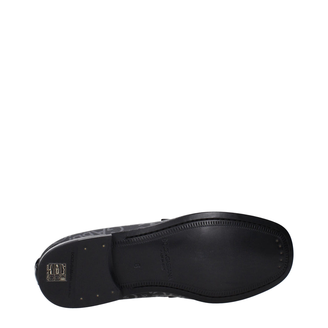 Men’s Dolce &amp; Gabbana Black Fabric Slip-on Loafers