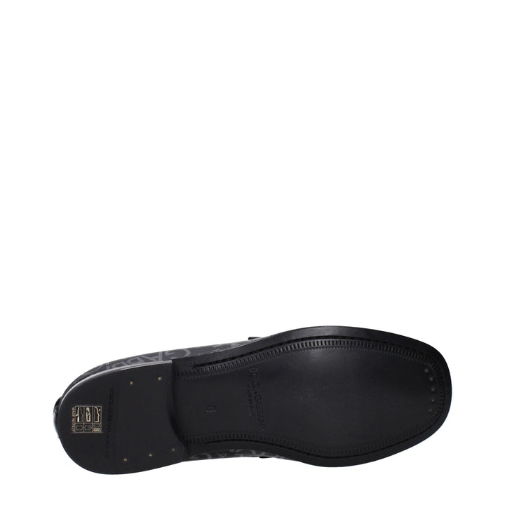 Men’s Dolce &amp; Gabbana Black Fabric Slip-on Loafers