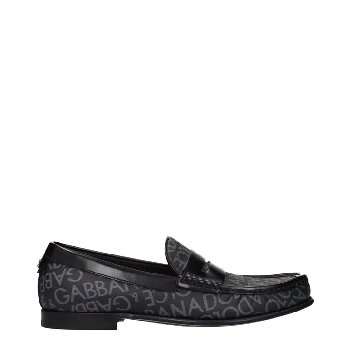 Men’s Dolce &amp; Gabbana Black Fabric Slip-on Loafers