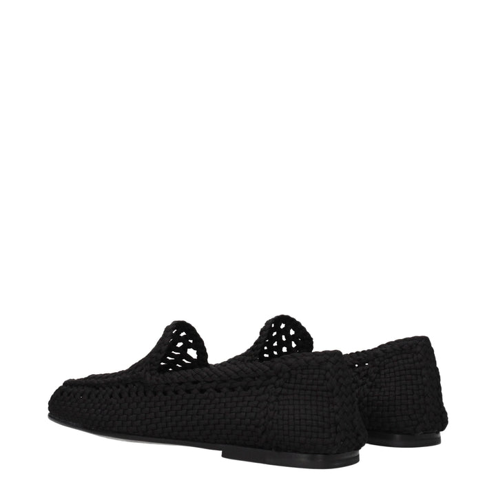 Men’s Dolce &amp; Gabbana Black Fabric Slip-on Loafers