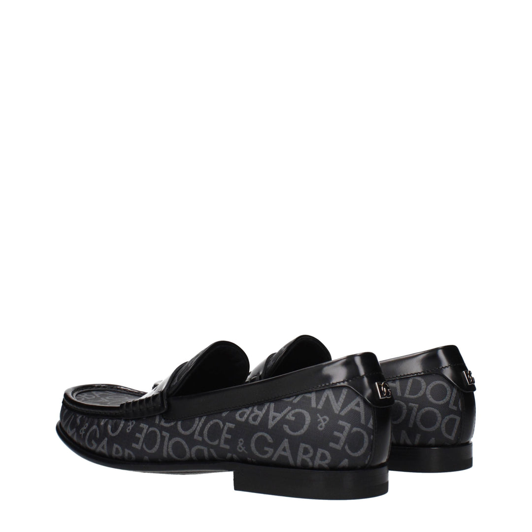 Men’s Dolce &amp; Gabbana Black Fabric Slip-on Loafers