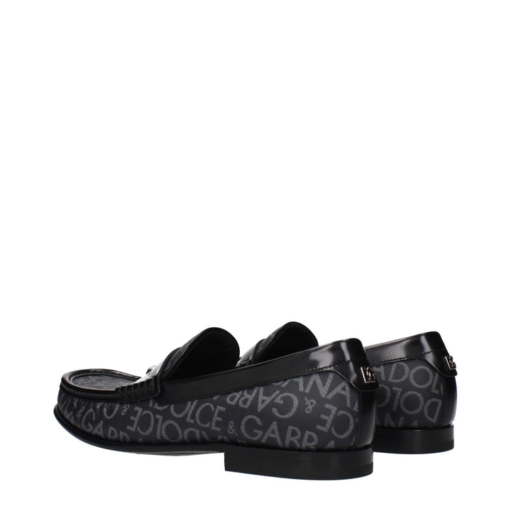 Men’s Dolce &amp; Gabbana Black Fabric Slip-on Loafers