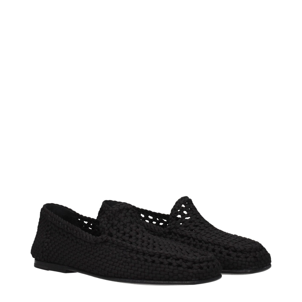 Men’s Dolce & Gabbana Black Fabric Slip-on Loafers