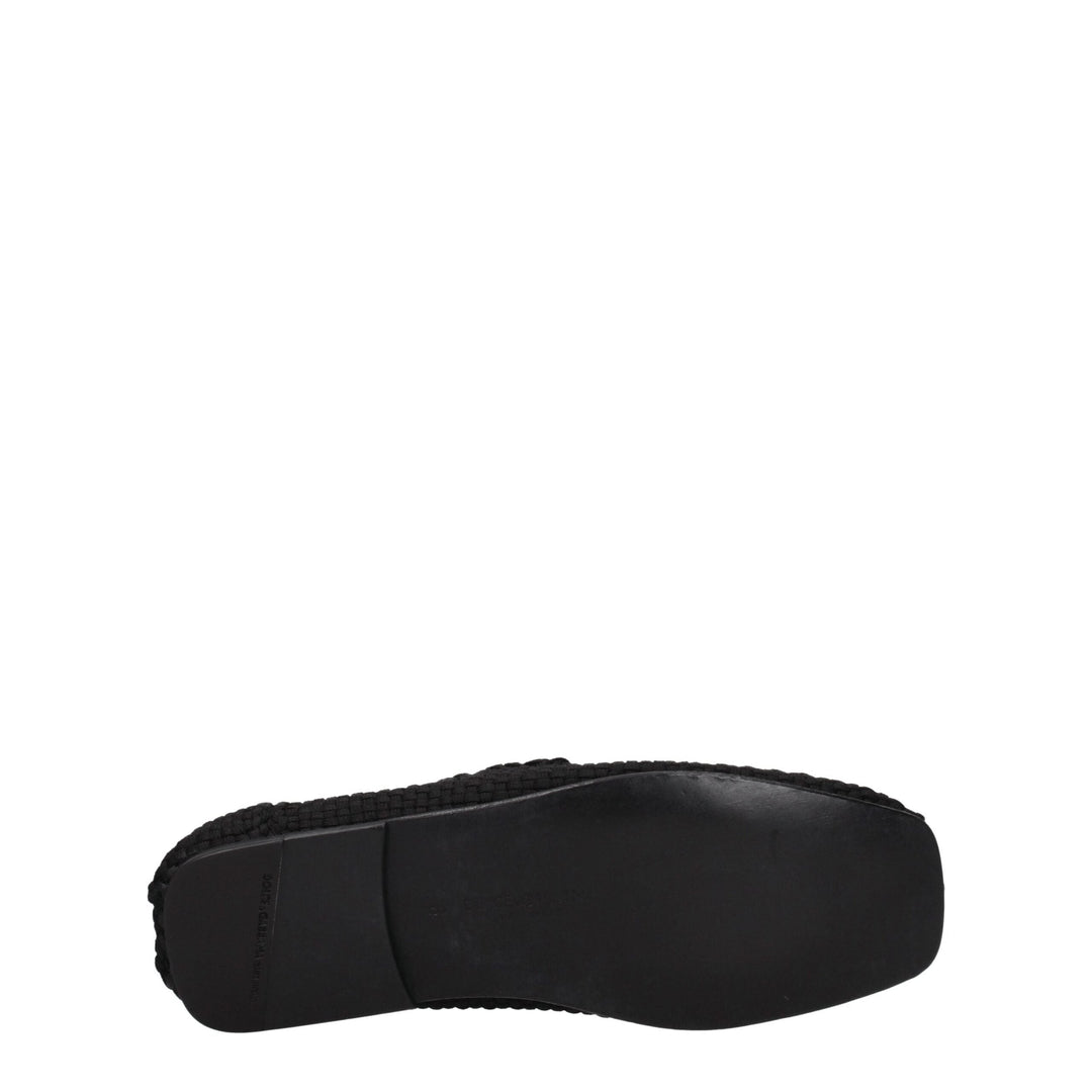 Men’s Dolce &amp; Gabbana Black Fabric Slip-on Loafers